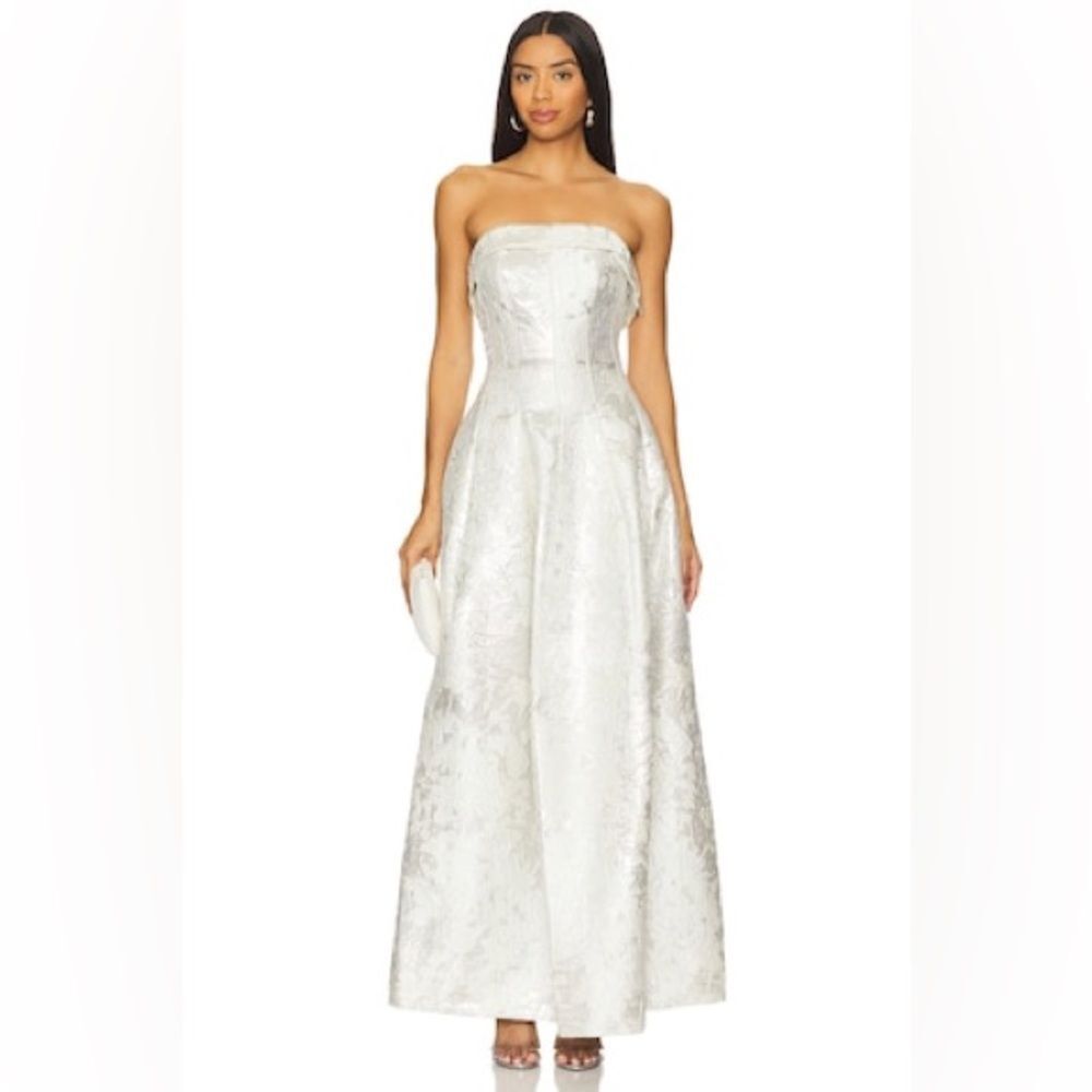 Simkhai Octavia Strapless Metallic Brocade Gown, NWT, Size 0-2 - Picture 15 of 15